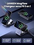 UGREEN MagFlow 3 en 1 Qi2 15W Chargeur Induction iPhone MagSafe Pliable - 3