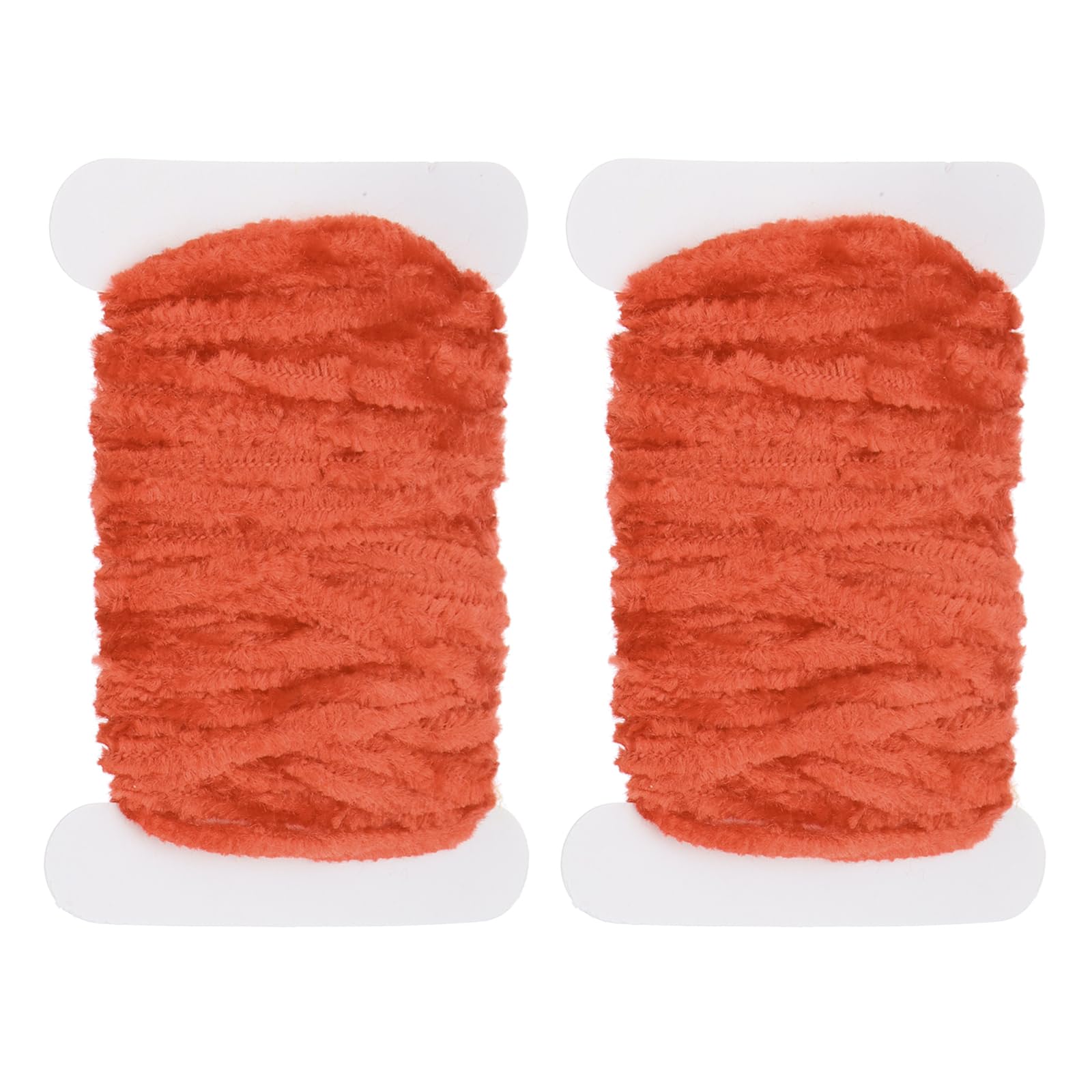 PATIKIL Chenille Fly Tying Total 10 M, 2 Pack Rayon Chenille Fly Tying Materials Line Fly Thread Supplies for Making Fishing Hook Jig Making Fly Patterns Fly Fishing, Orange