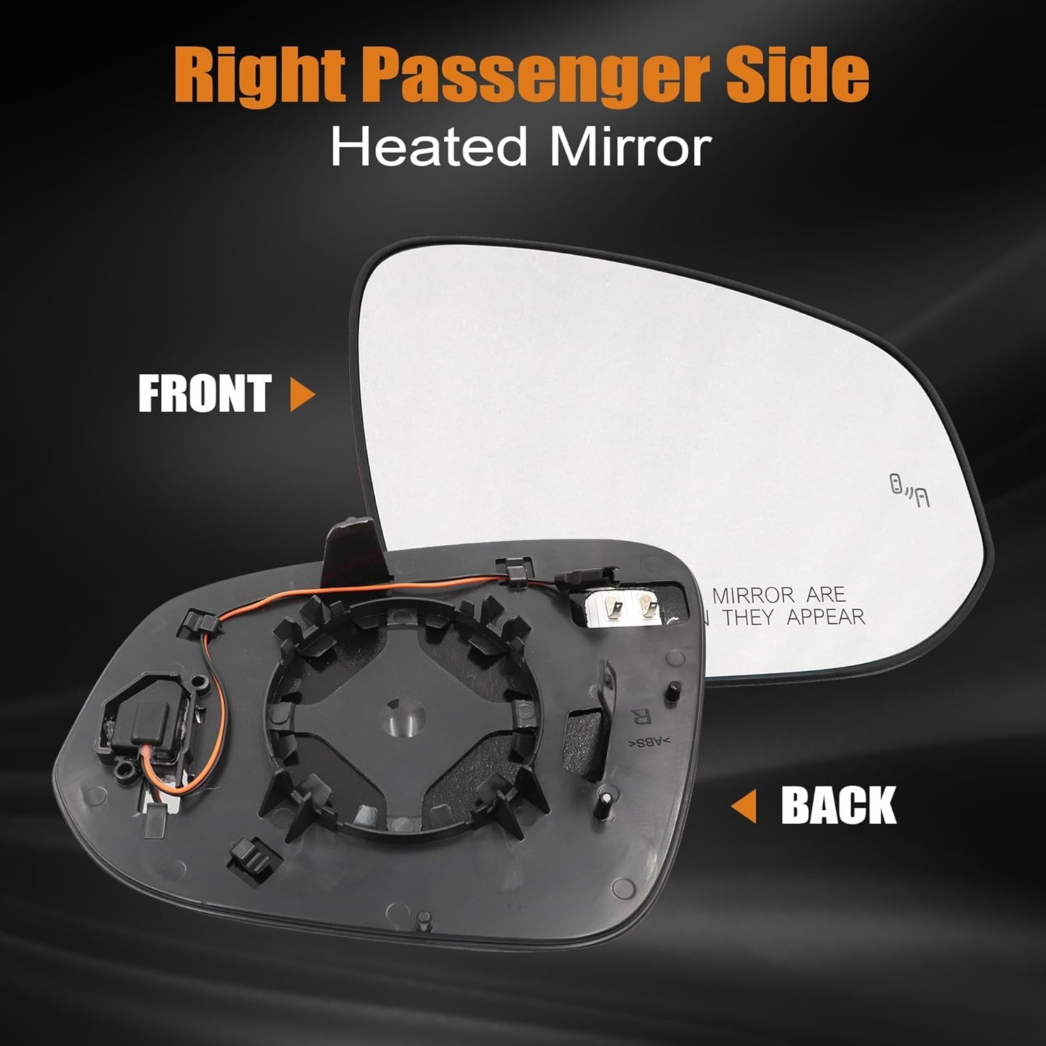 GXARTS Right Passenger Side Mirror Glass Heat Blind Spot 89731-0E371 Compatible With Toyota Highlander 2020 2021 2022 2023 2024