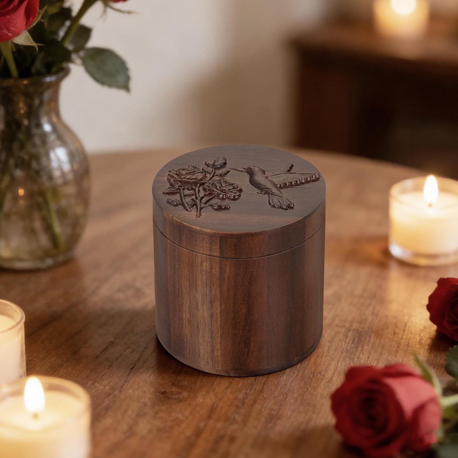 SOITIS Customized Urn for Human Ashes, 3.94 Inches Wood Urns Mini Urns for Human Ashes Wooden Box Urns Small Urns for Human Ashes Keepsake Sharing Urn for Women Men