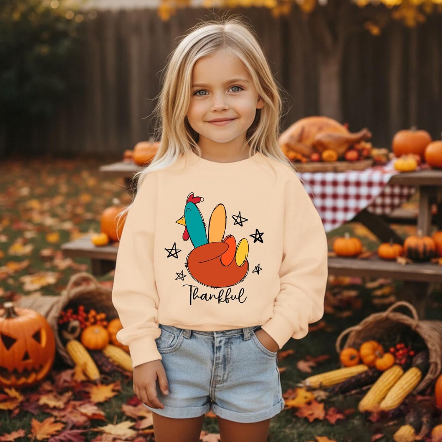 Toddler Thanksgiving Sweatshirts Boy Girl Funny Turkey Shirts Kid Thankful Outfit Long Sleeve Pullover Fall Tops - Image 4