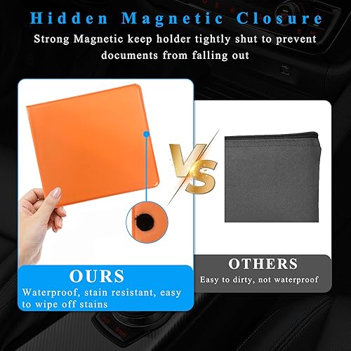 Miniatura 5 de Kewucn Paquete de 2 soportes para seguro de registro de automóvil, organizador esencial de 10.55 x 4.8 pulgadas con cierre, accesorios interiores de