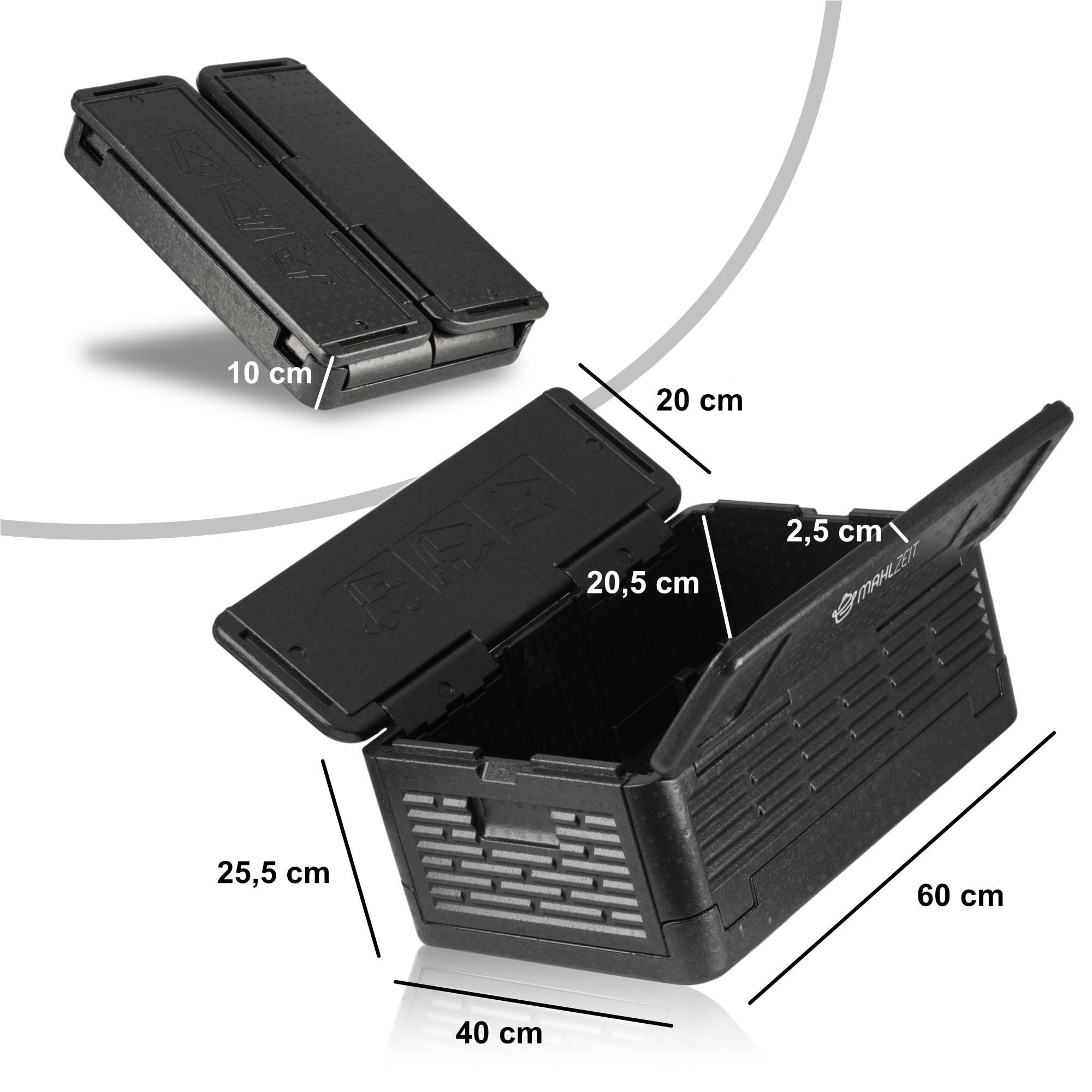Zelsius Thermobox - Caja térmica plegable (60 x 40 x 25 cm), color negro