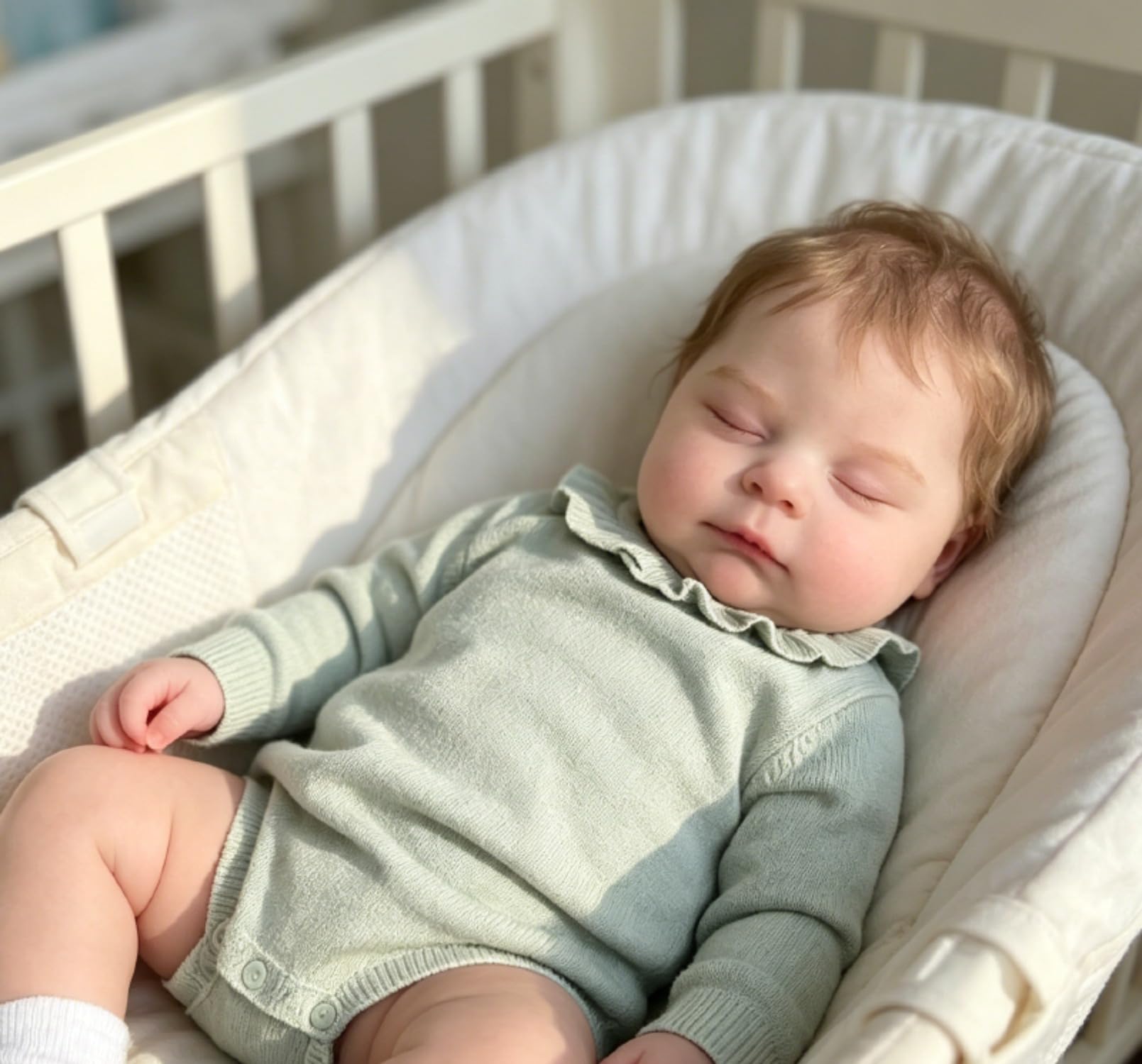 Lonian Reborn-Baby Bambole 20 Pollici Realistico Bambole pieno Panno Corpo Ragazze Realistico Dormire Neonato con Abiti Verdi Occhi Chiusi