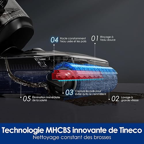 Tineco Floor One Switch S7 Stretch Aspirateur Laveur, Aspirateur Balai sans Fil 5 en 1, portée à Plat 180°, Nettoyage Deux Bords, Prolongée d'autonomie, Auto-Nettoyage FlashDry 85°C - 6