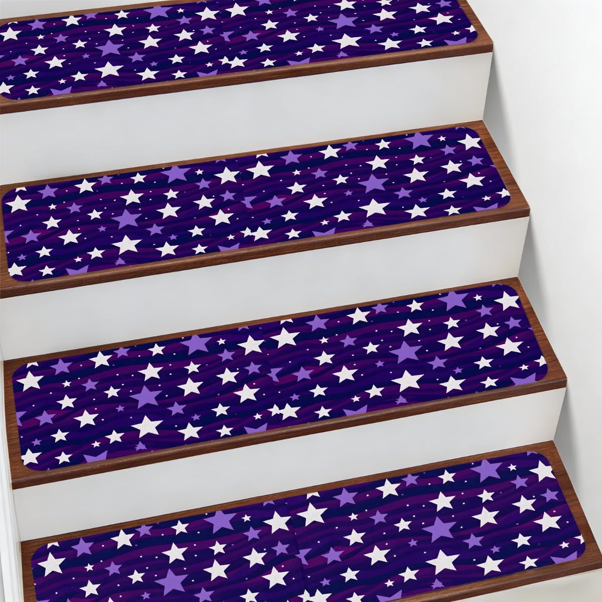 Alfombra para peldaños de escalera de 7.8 x 30 pulgadas protectores interiores morados
