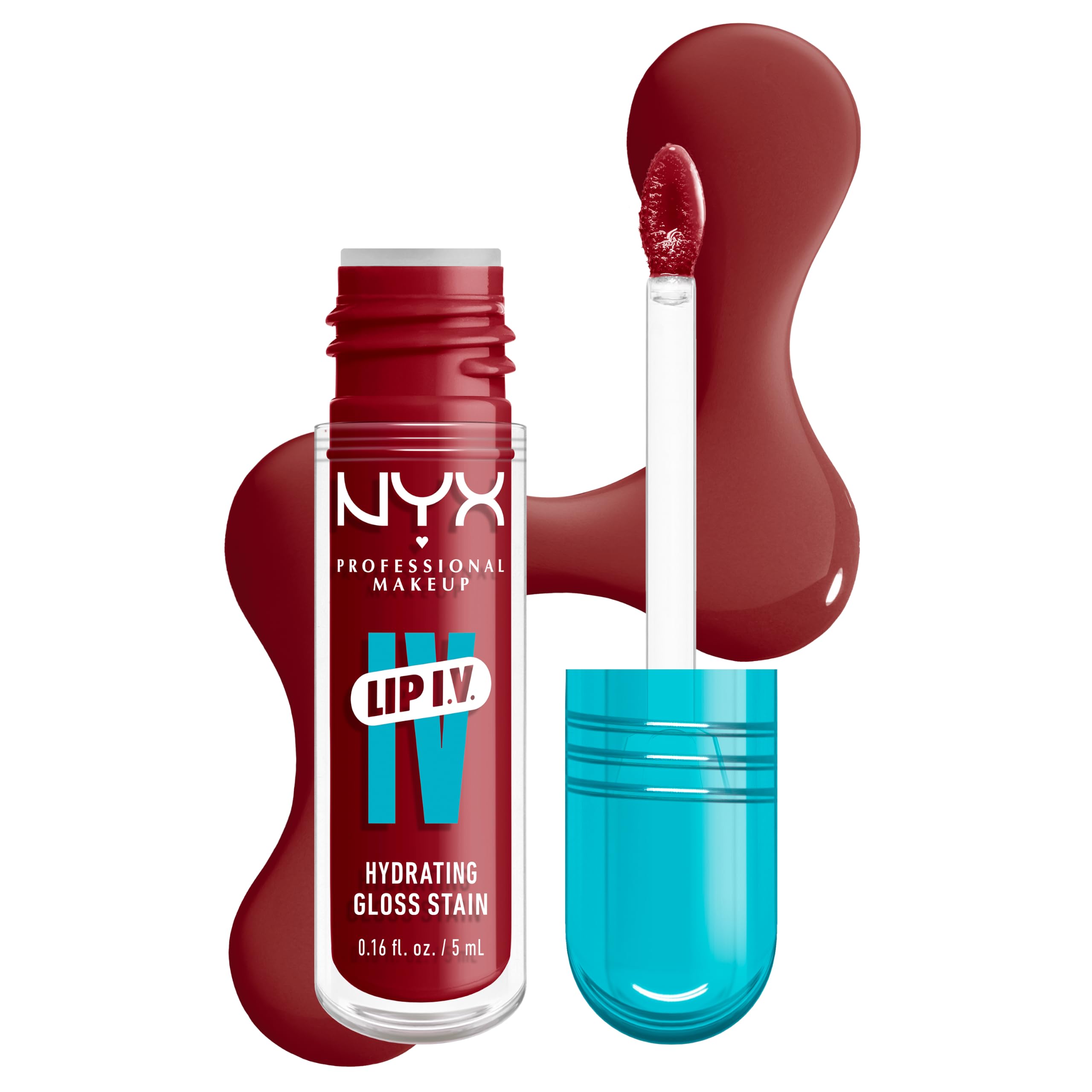 Nyx Professional Makeup Lip Iv Hydrating Gloss Serum, Lip Stain With 12Hr Hydration - Cranberry Splash Red Lip Gloss