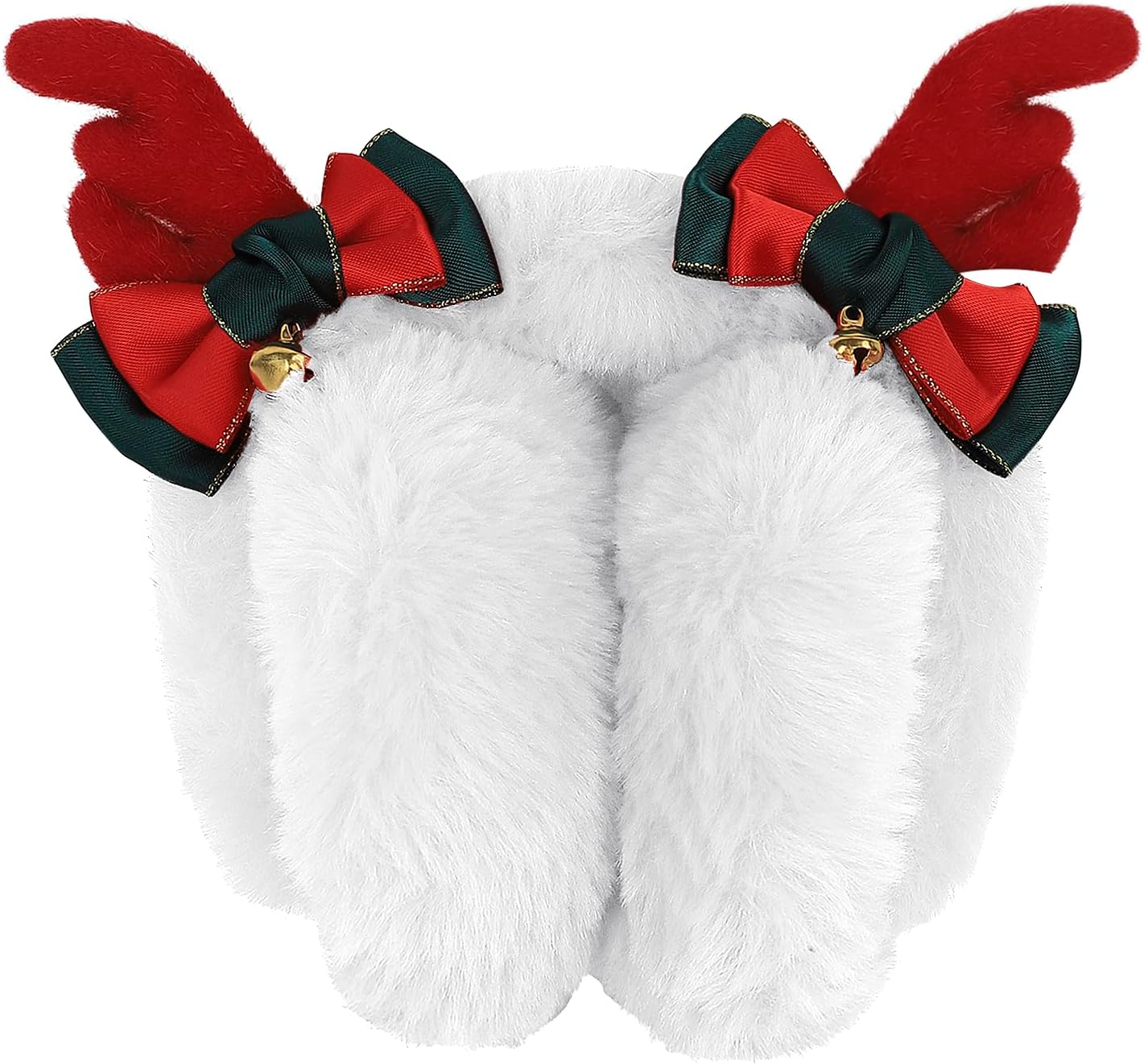 PURFUN Lovely Christmas Reindeer Antler Earmuff Women Teen Winter Fuzzy Faux Fur Ear Muff Winter Ski Cycling Ear Cover Warmer