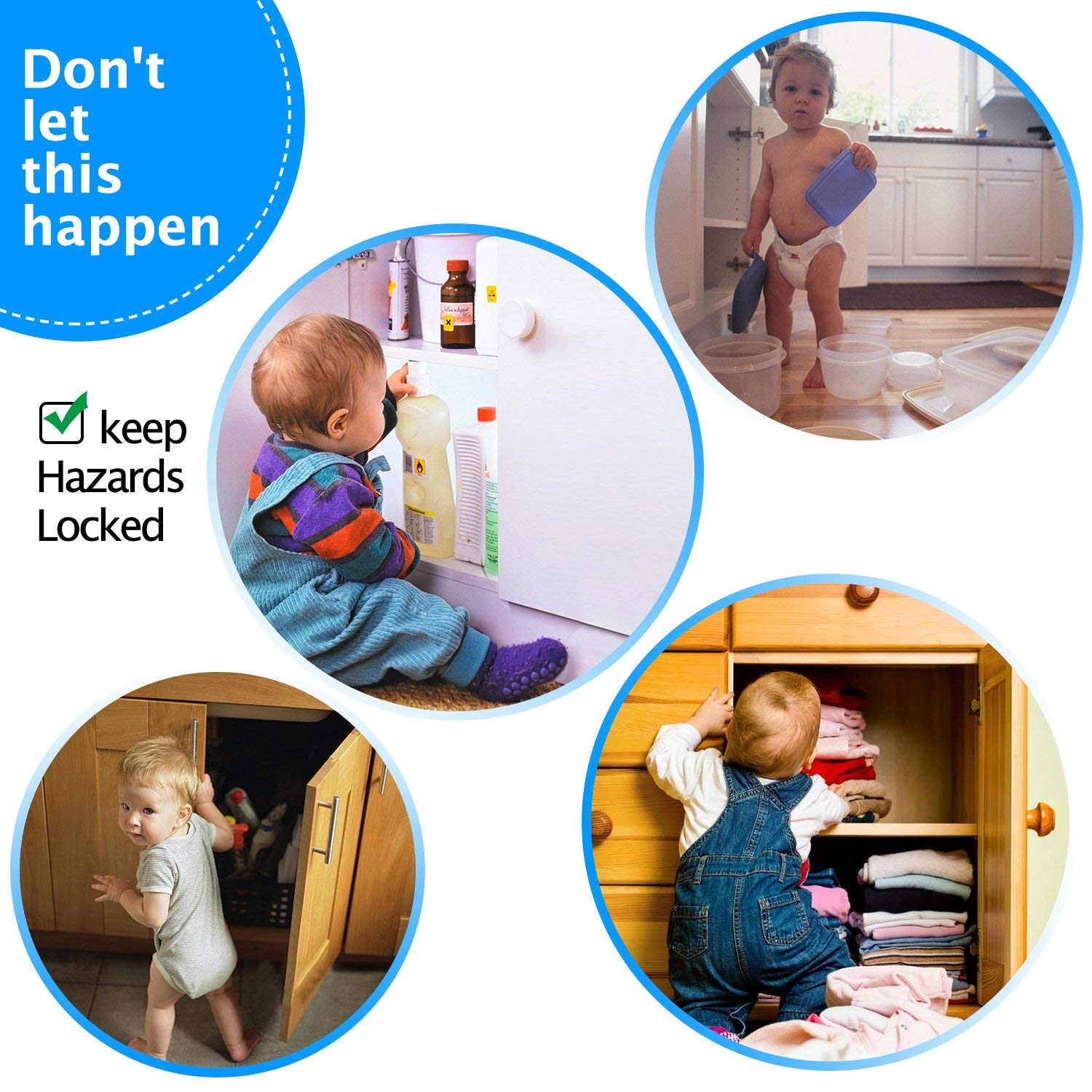 Baby Safety Locks, Mini Multifunction Latch Child Safety Latches for