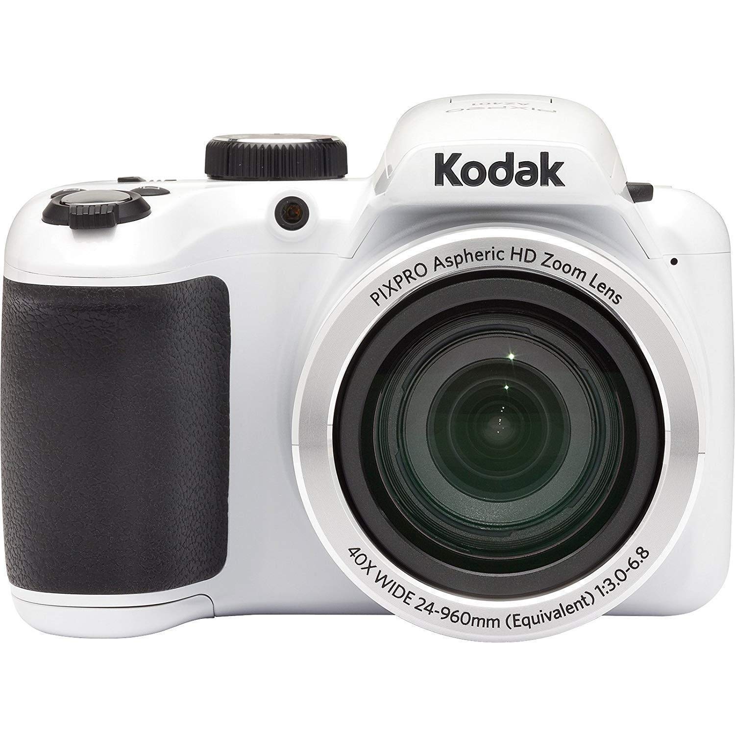 Amazon.com : Kodak PIXPRO AZ401 Astro Zoom Digital Camera (White) Bundle  with Kodak 32GB SDHC Memory Card and Rapid AA Battery Charger with 4 AA  Batteries (3 Items) : Electronics