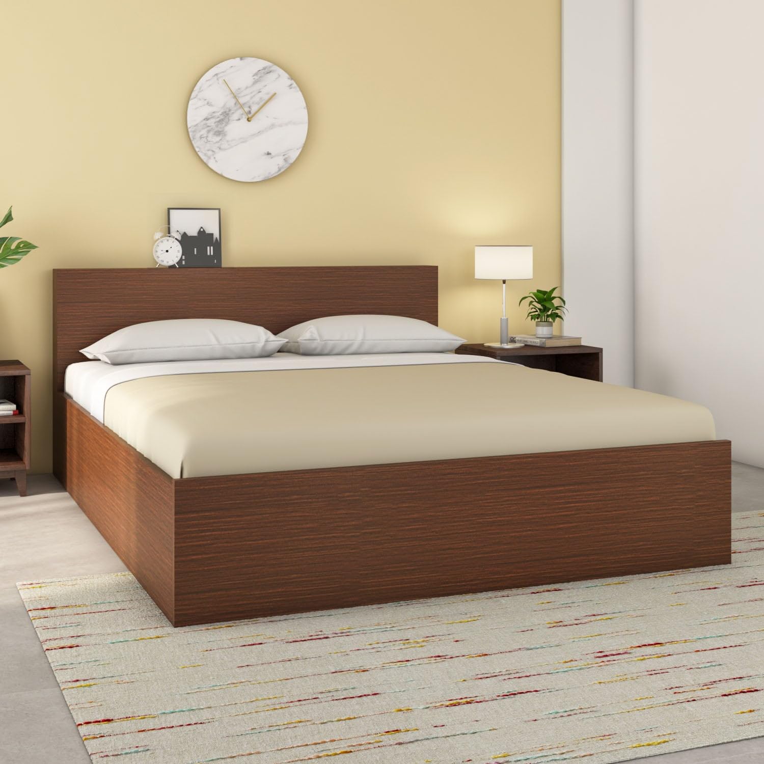 Nilkamal Arthur Plus Wooden King Bed with Box Storage| Engineered Wood | 1 Year Warranty |Contemporary Design | Legno Oak Dark-image-31