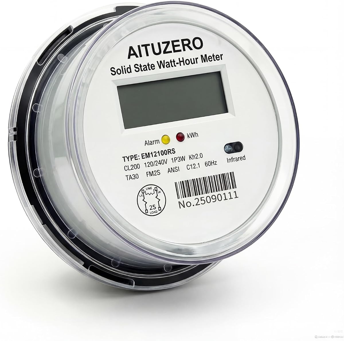 Submedidores eléctricos digitales para propietarios, 120/240V CL200 monofásico de 3 cables, medidor de uso de electricidad, medidor de energía, submedidor de kWh, submedidores eléctricos ANSI forma 2S para energía de vehículos recreativos, unidades de alquiler