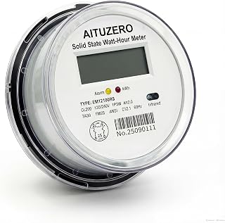 Aituzero Digital RV Energy Meter 120/240V KWh Sub Meter ANSI Form 2S Plug-in for RV Solar Rental Submetering
