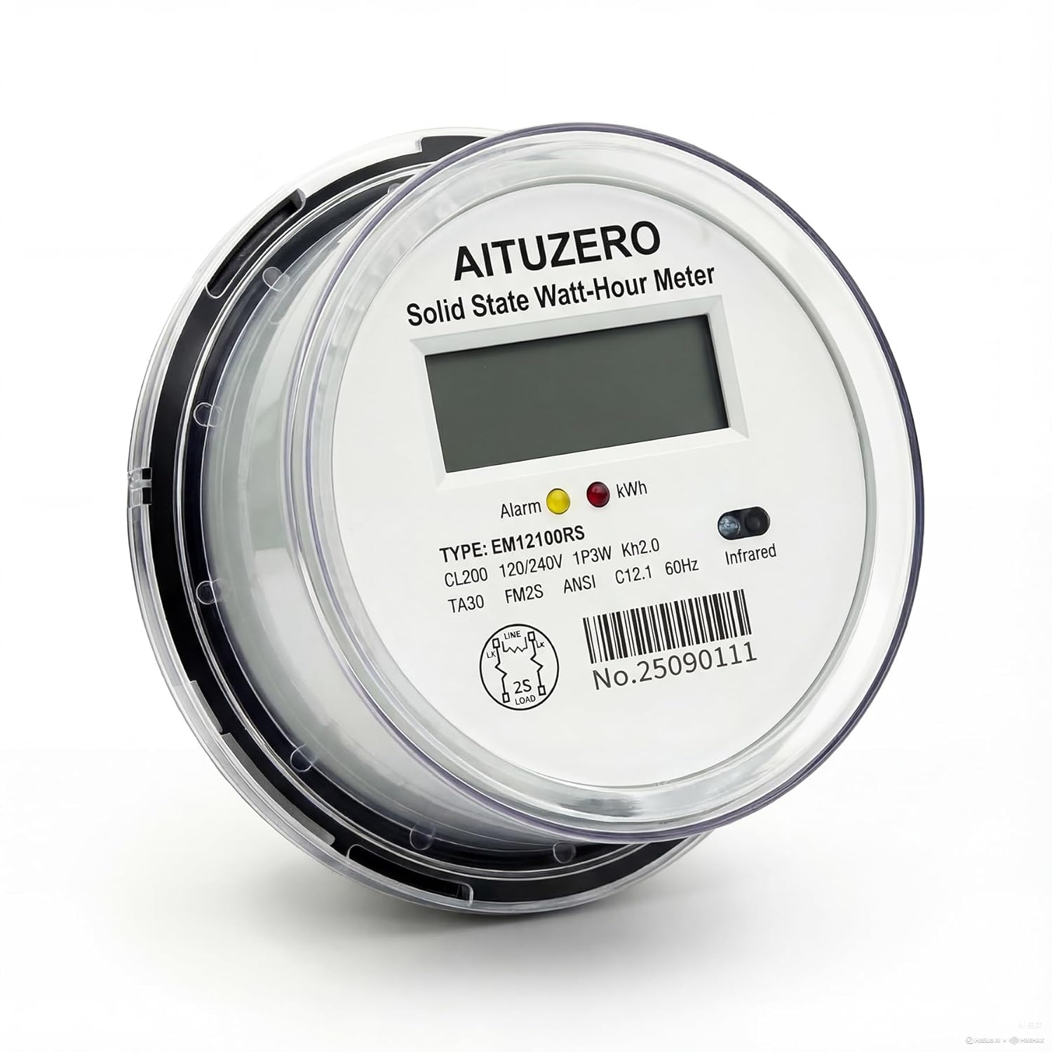 Digital RV Electric Usage Meter, 120/240V Single Phase, Electricity Usage Meter, Power Energy Meter, KWh Sub Meter, ANSI Form 2S Plug-in Electric Submeters for RV Power, Rental Units