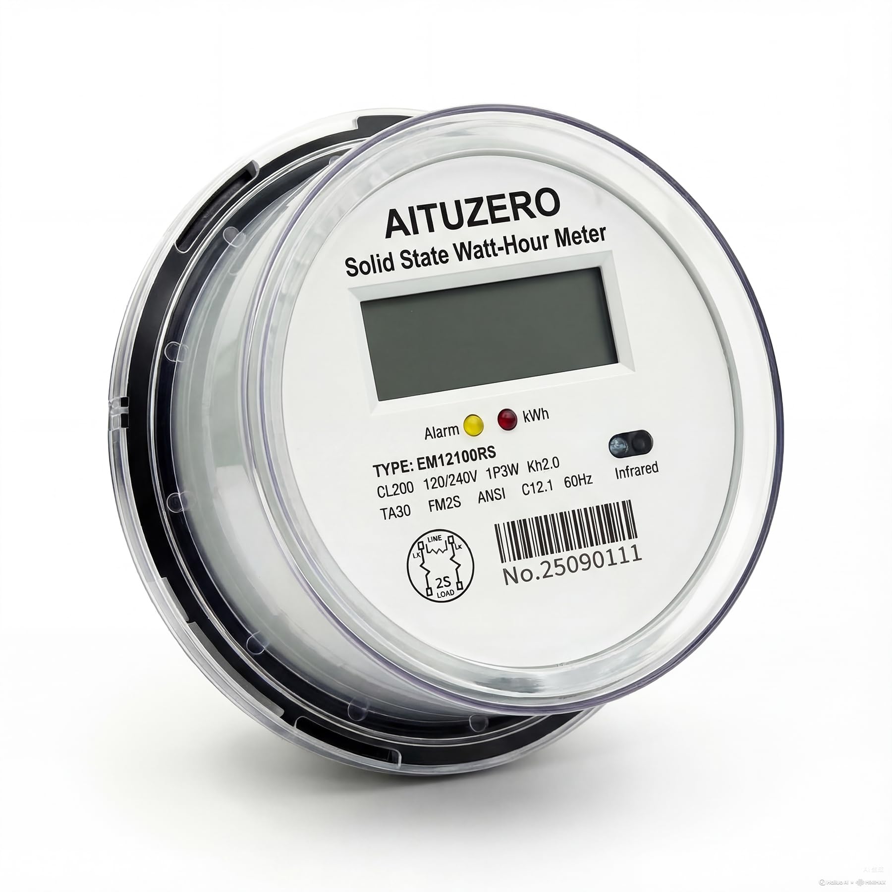 Photo 1 of Digital Electric Sub Meters for Landlords, 120/240V CL200 Single Phase, Electricity Usage Meter, Power Energy Meter, kWh Sub Meter, ANSI Form 2S Plug-in Electric Submeters for RV Power, Rental Units