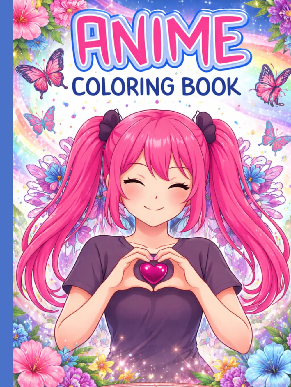 Anime Coloring Book: Peaceful Anime Portraits and Floral Dreams, a Relaxing Coloring Journey for Teens
