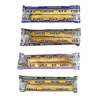 Vista 1 de Clown Global Brands Palitos de pan surtidos Lisos, sésamo, cebolla, ajo Estuche de 500 unidades Dos palitos de pan por paquete envuelto