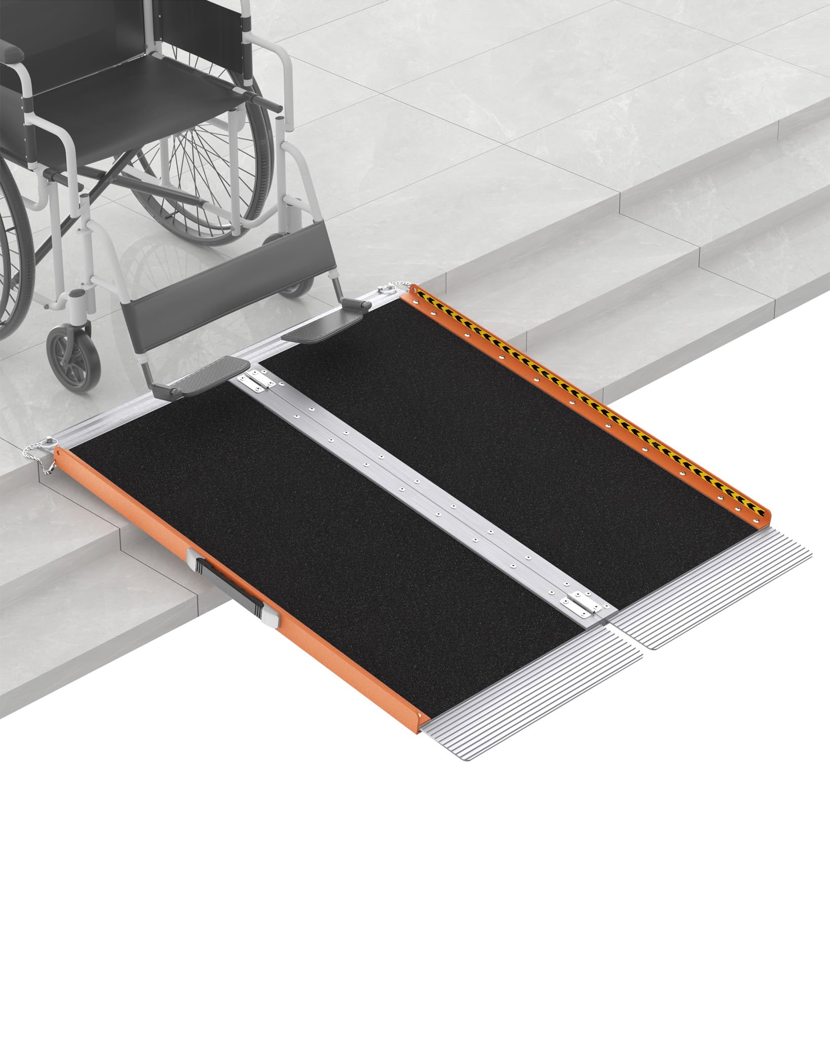 FACHNUO - Rampa per sedia a rotelle, 90 cm, arancione