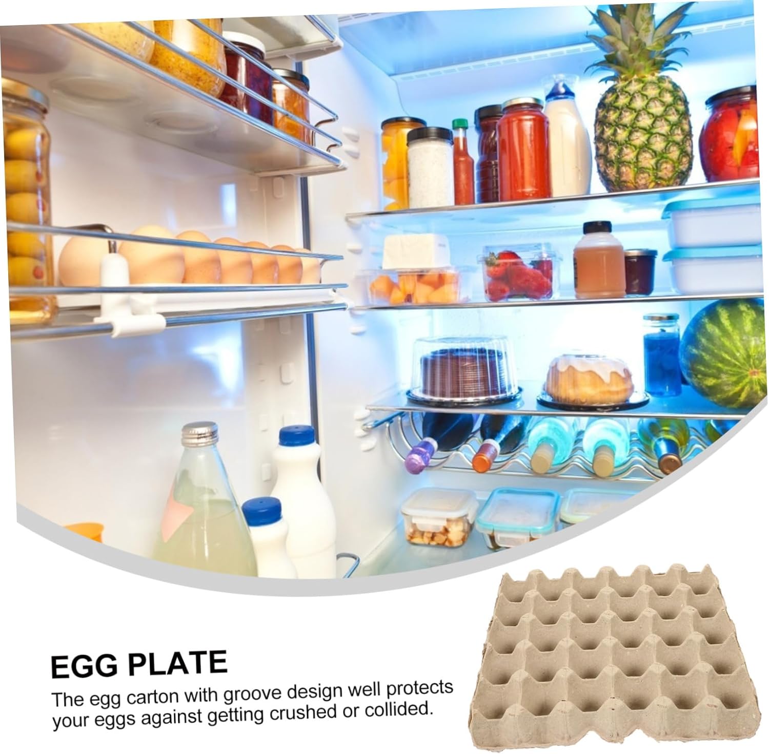 5pcs Reusable Paper Pulp Egg Cartons Capacity Egg Storage Box Fridge Organizer Holder for Deviled