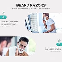 Vista 6 de Hemoton 4 maquinillas de afeitar desechables con mango de bambú para hombres con cuchillas de acero inoxidable y tapas de seguridad transparentes