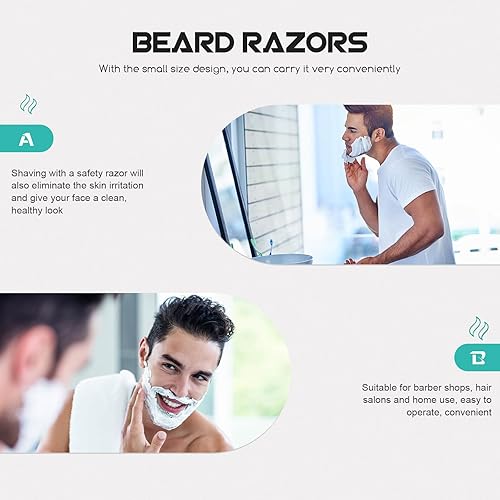 Miniatura 6 de Hemoton 4 maquinillas de afeitar desechables con doble cuchilla. Maquinilla de afeitar de mango de bambú, afeitadoras faciales para hombres,