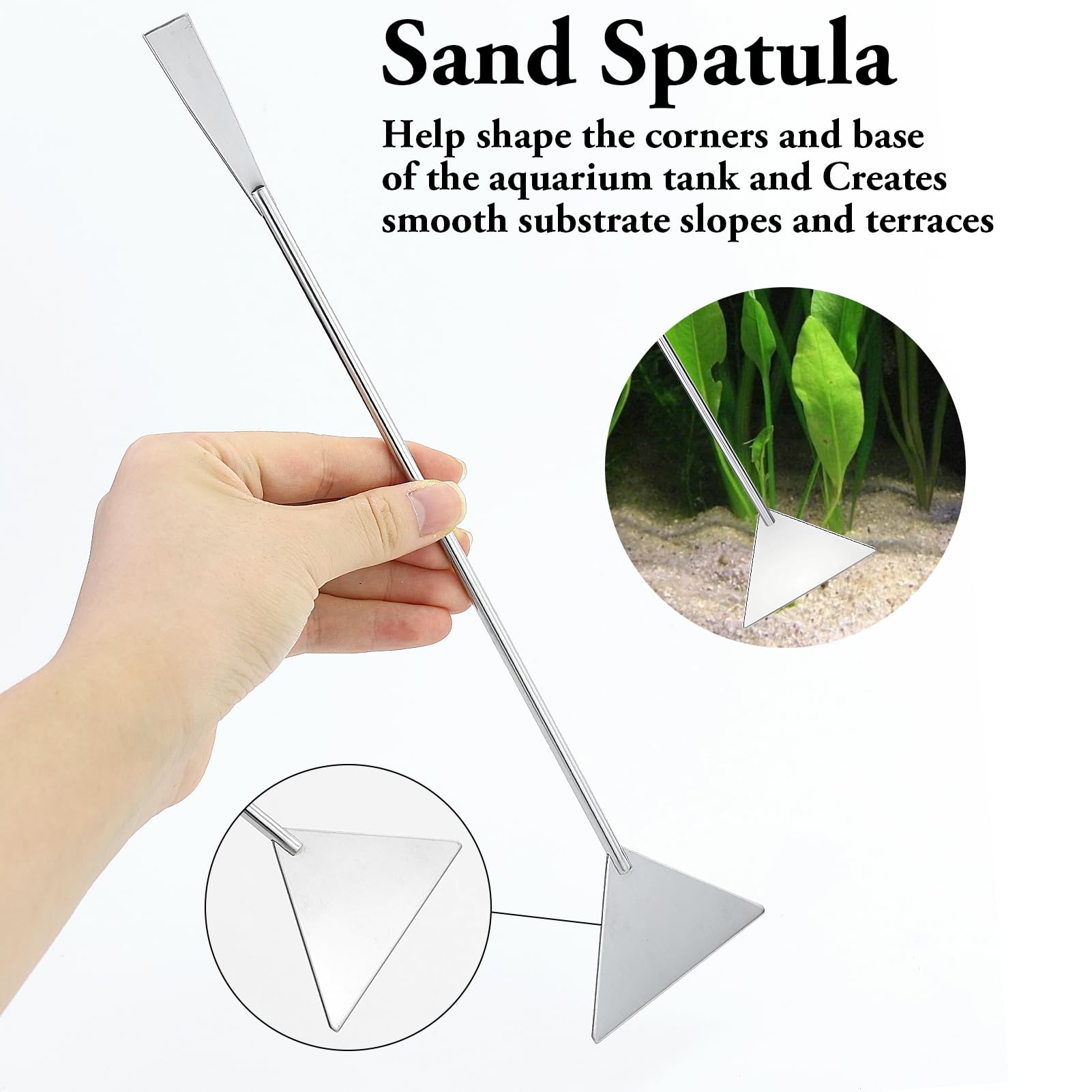 4 in 1 Attrezzi per Acquario Kit Accessori Acquario Acqua Dolce Pinze Acquario in Acciaio Inox Pinzette Forbici e Spatola con Borse di Stoccaggio per L'acquario Landscaping e Piante Acquatiche