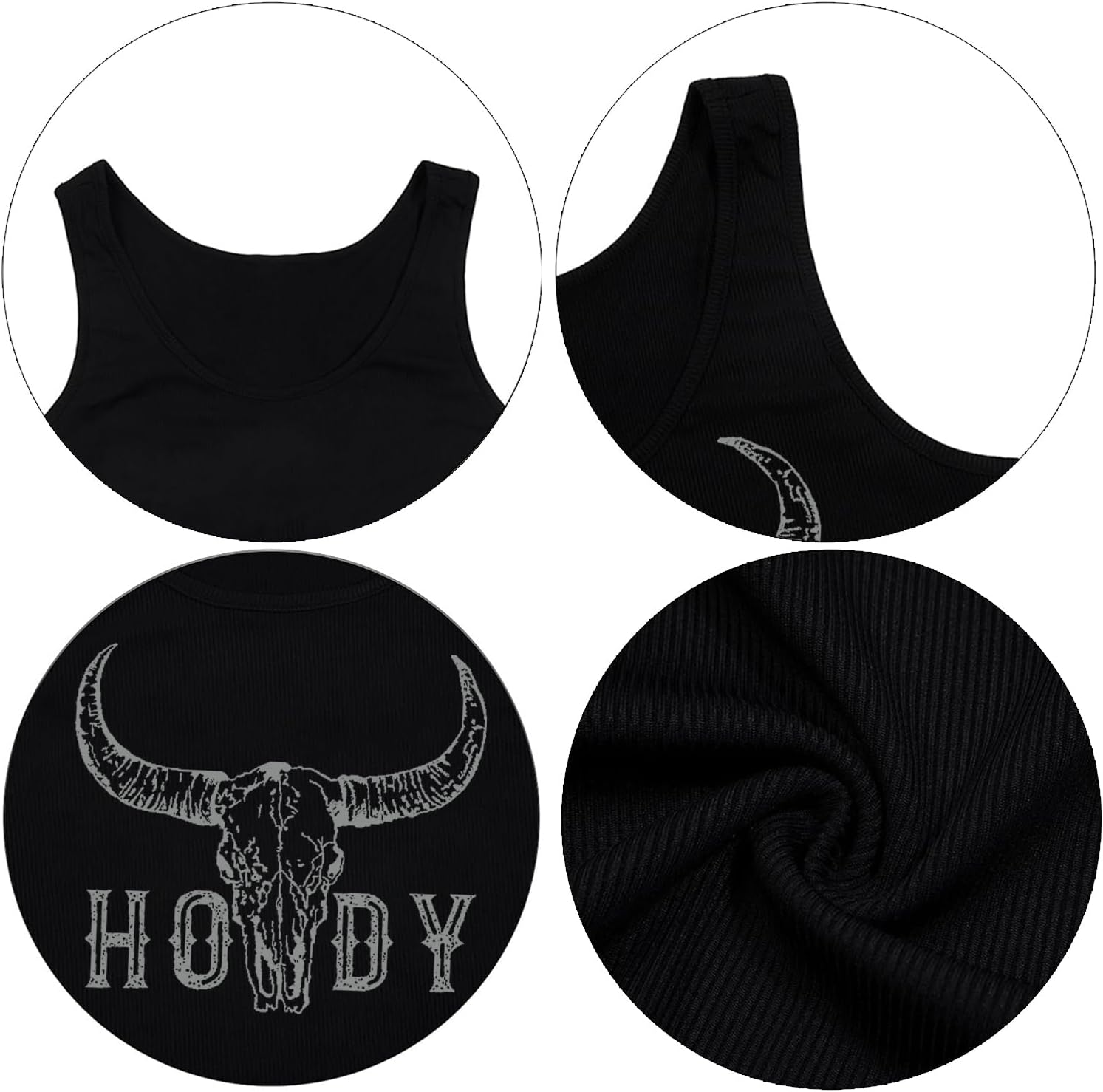 Sleeveless Cowgirl Crop Top for Women Summer Western Tank Tops Rodeo Cowboy Graphic Shirts Chic Country Concert Outfit - Image 4