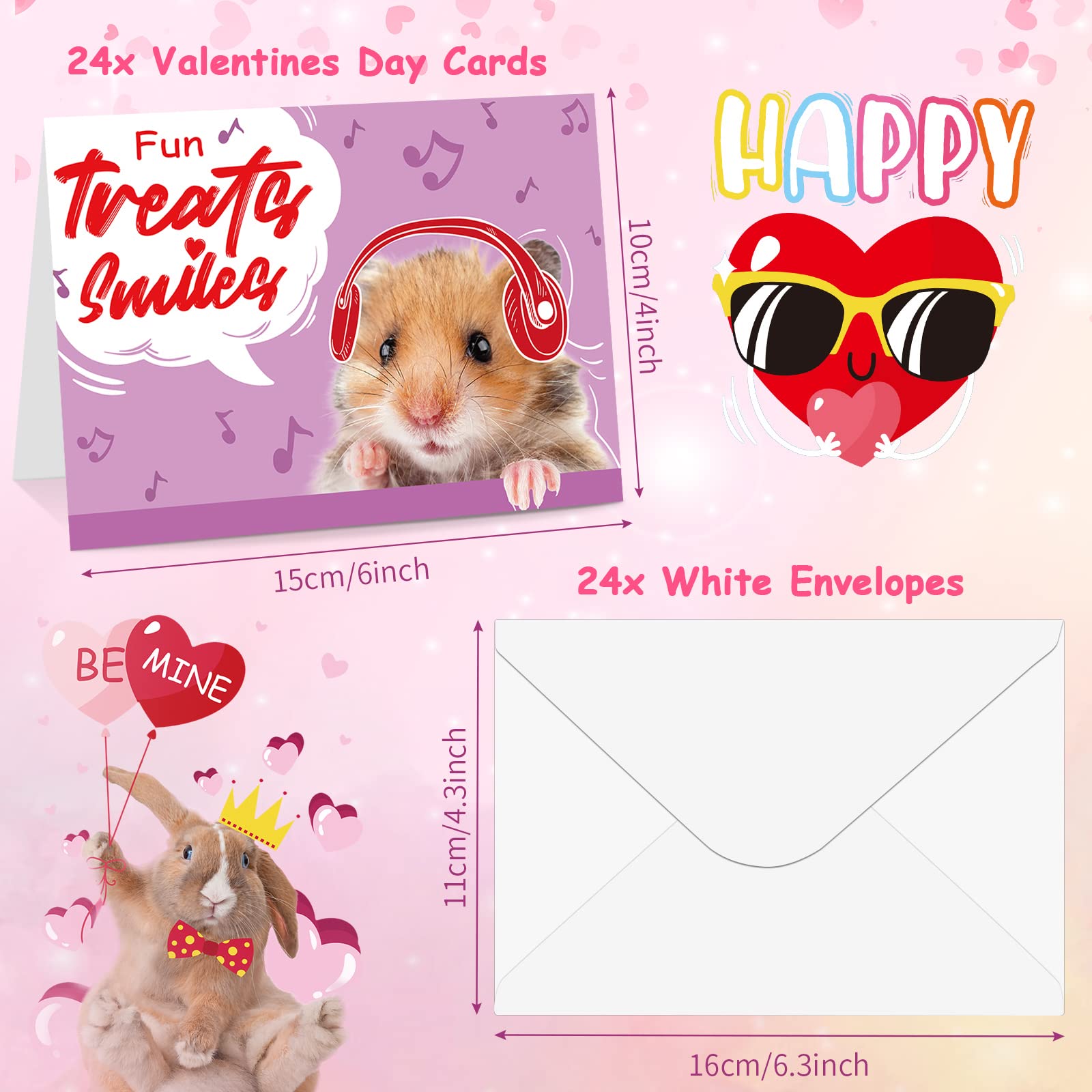 Amazon.com : 24 Pieces Valentines Day Cards Assortment with Envelopes,  Animal Valentines Cards for Child Kids Classroom School Valentine's Thank  You Cards Child Boys Girls Valentines Party Favors (Pet Style) : Office  Products