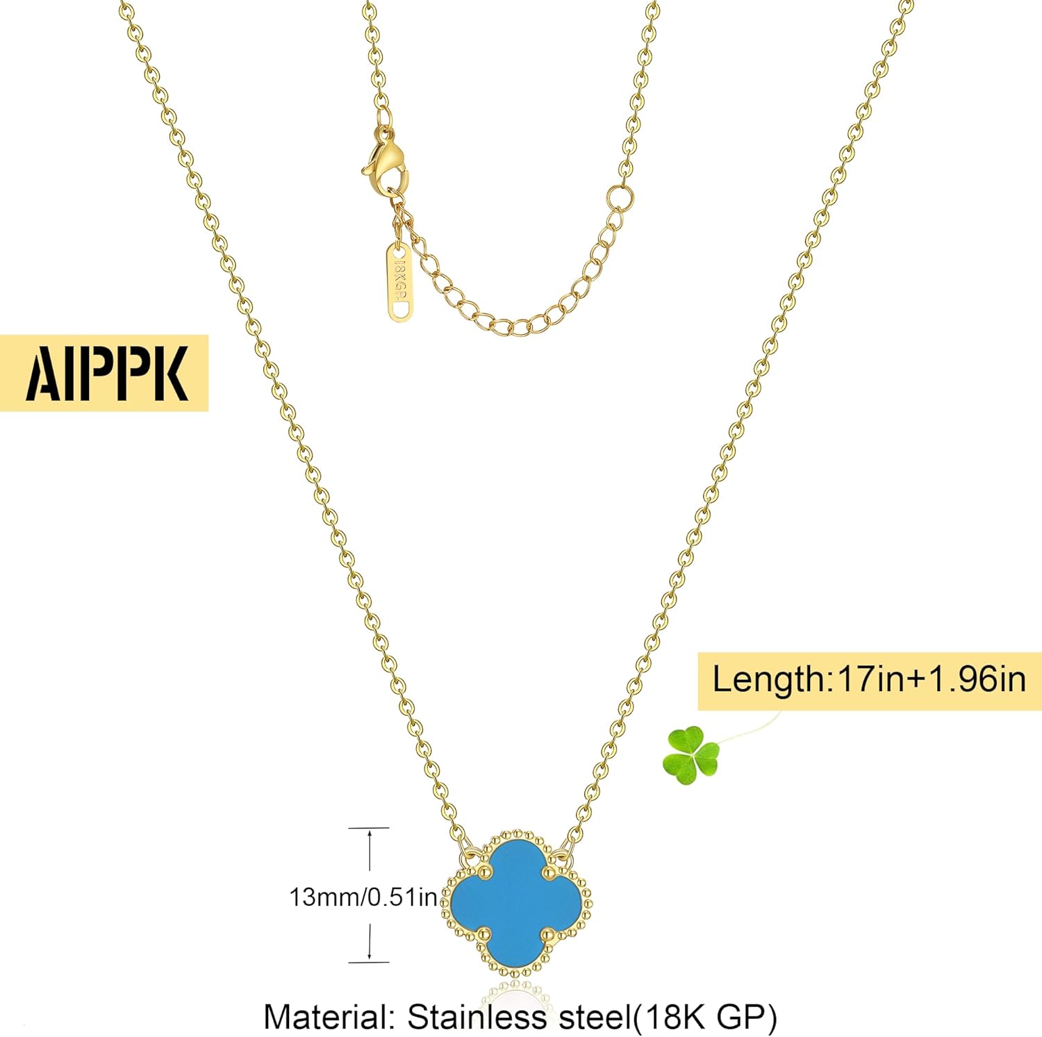 Clover Pendant Necklace for Women 18K Gold Plated Four Leaf Clover Necklaces Lucky Simple Jewelry Gifts for Women - Image 2