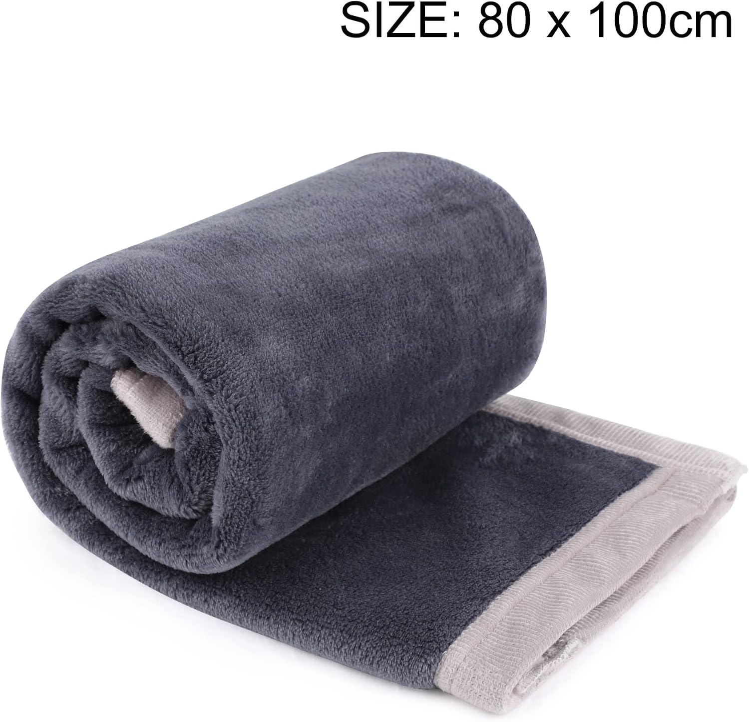 PiccoCasa Dog Blanket Washable, Fleece Puppy Blankets Soft and Warm for Pets Flannel Bed Cover Slate Grey 75cm x 100cm - Image 5