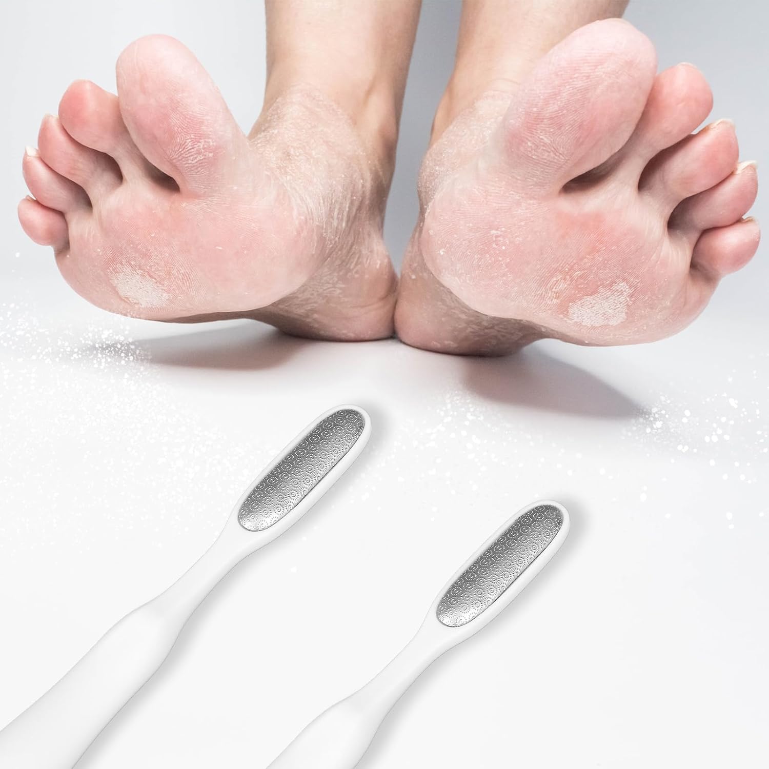 2pcs Mini Foot Exfoliators, Small Toe File Dead Skin Keratin Remover Tool Feet Skin File for Precise Pedicure Between Toe Gaps and Sensitive Areas Reusable Foot Tools