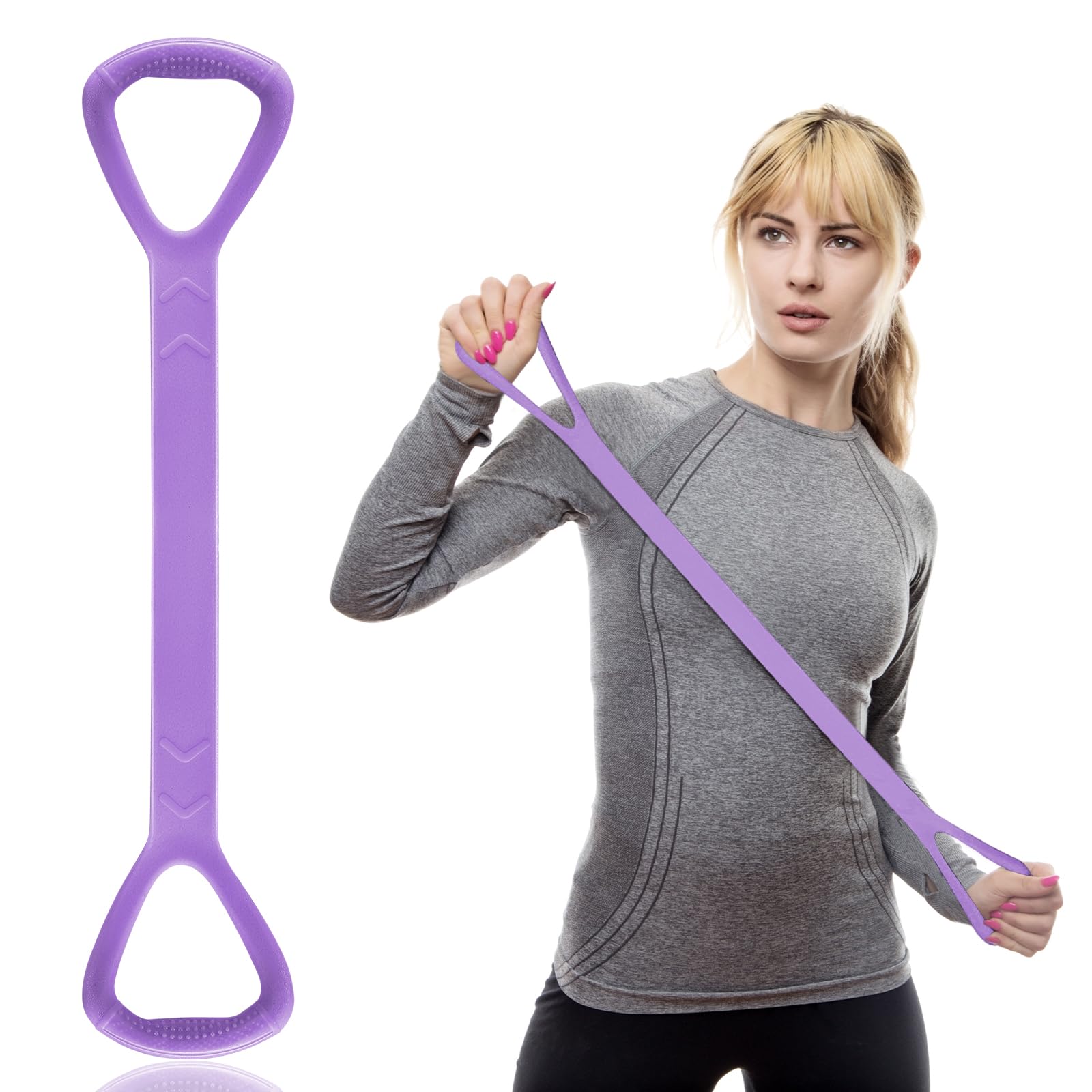 Figure 8 Resistance Band, Back Arm Shoulder Training Elastic Band Rope Stretch Fitness Band, Chest Arm Exercise Equipment for Yoga Pilates Stretching Physical Therapy, Gym Workout