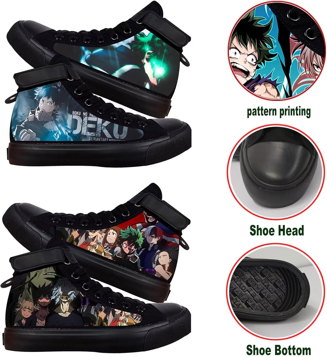 Zapatillas de Anime KPOP MHA con Patrones Deku y Nicaragua Ubuy