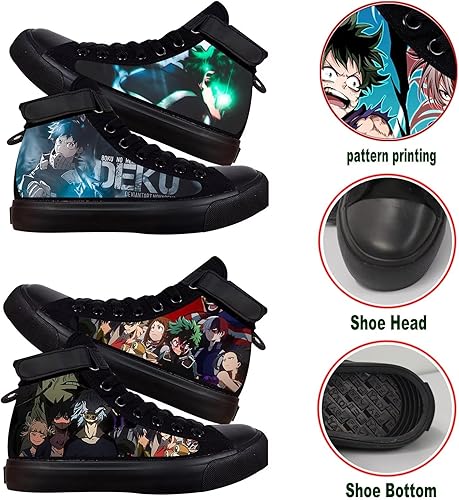 Miniatura 3 de KPOP Mha Anime Shoes Merch Deku Bakugou Patrones Impreso Zapatillas Anime Cosplay Zapatos de caña alta