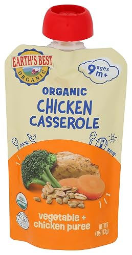 Earths Best Organic Chicken Casserole Baby Food, 4 OZ