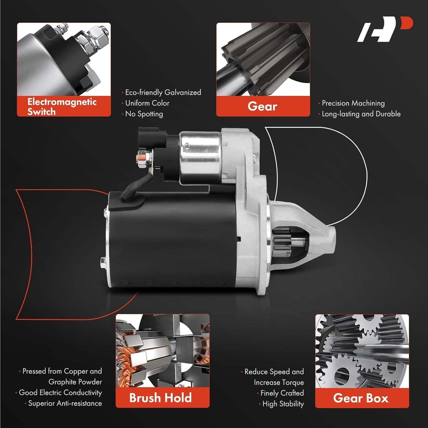 A-Premium Starter Motor Compatible with Hyundai Elantra 17-20, Elantra GT 18-20, Sonata 18-19, Tucson 17-18, Veloster 19-21, Kona 18-21 & Kia Optima 16-20, Forte Koup 14-16, 1.6L, 12V 0.9KW 10T CW