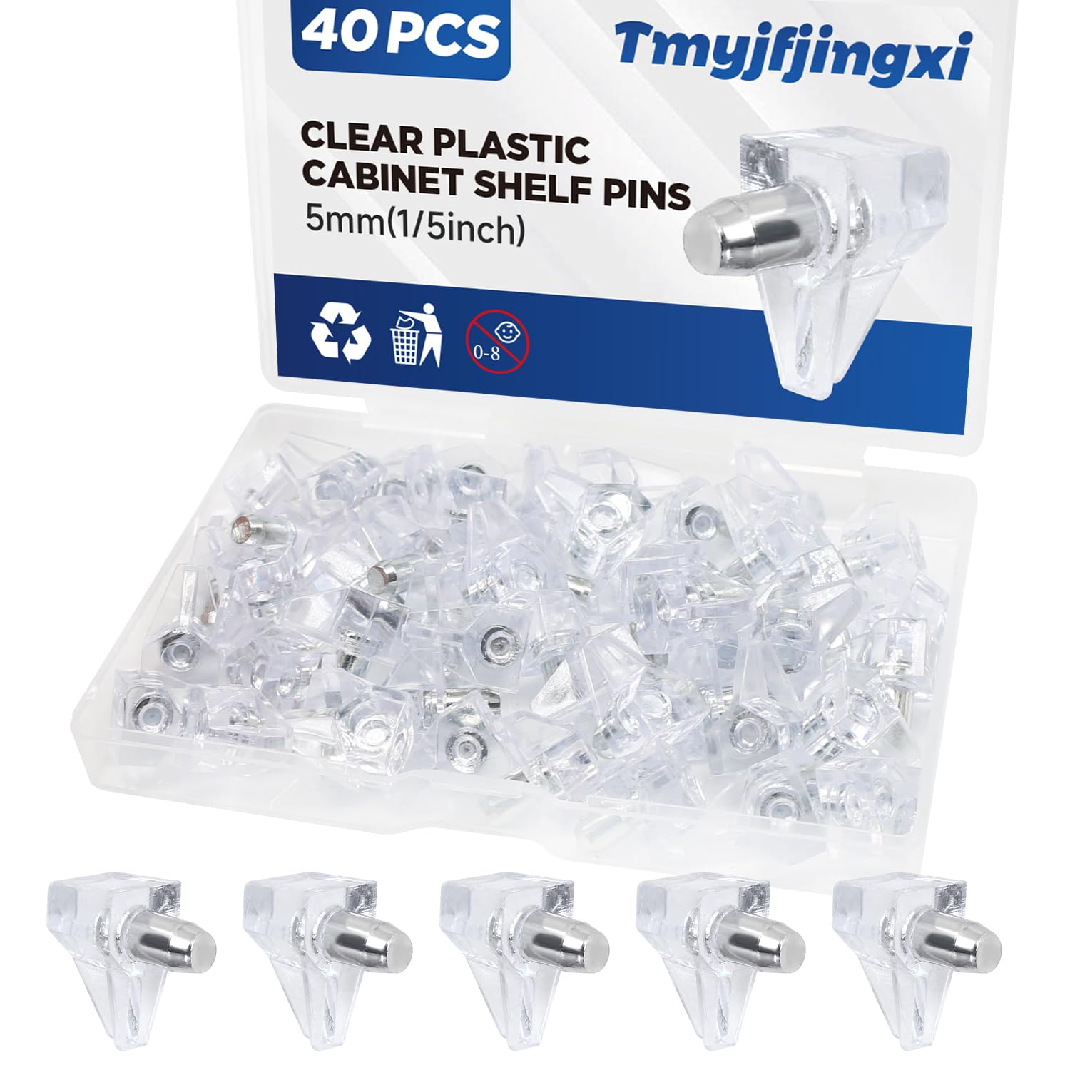 121PCS Black Cabinet Shelf Support Pegs Kit 5 Styles Pins for Wood Shelving Nickel Plated Shelf Holders Peg for Shelves 5mm 6.35mm (1/5inch 1/4inch) YY029-Kit-B — Amazon image 9