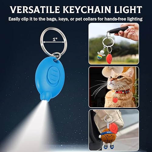 Miniatura 6 de 16 unids LED llavero linterna luz blanca mini llavero luz ultra brillante pequeña linterna, micro bolsillo llavero linterna LED para iluminación de