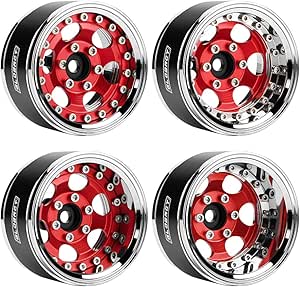 GLOBACT 1.9" Aluminum Beadlock Wheels (4pc) For 1/10 RC Crawlers - Adjustable Offset