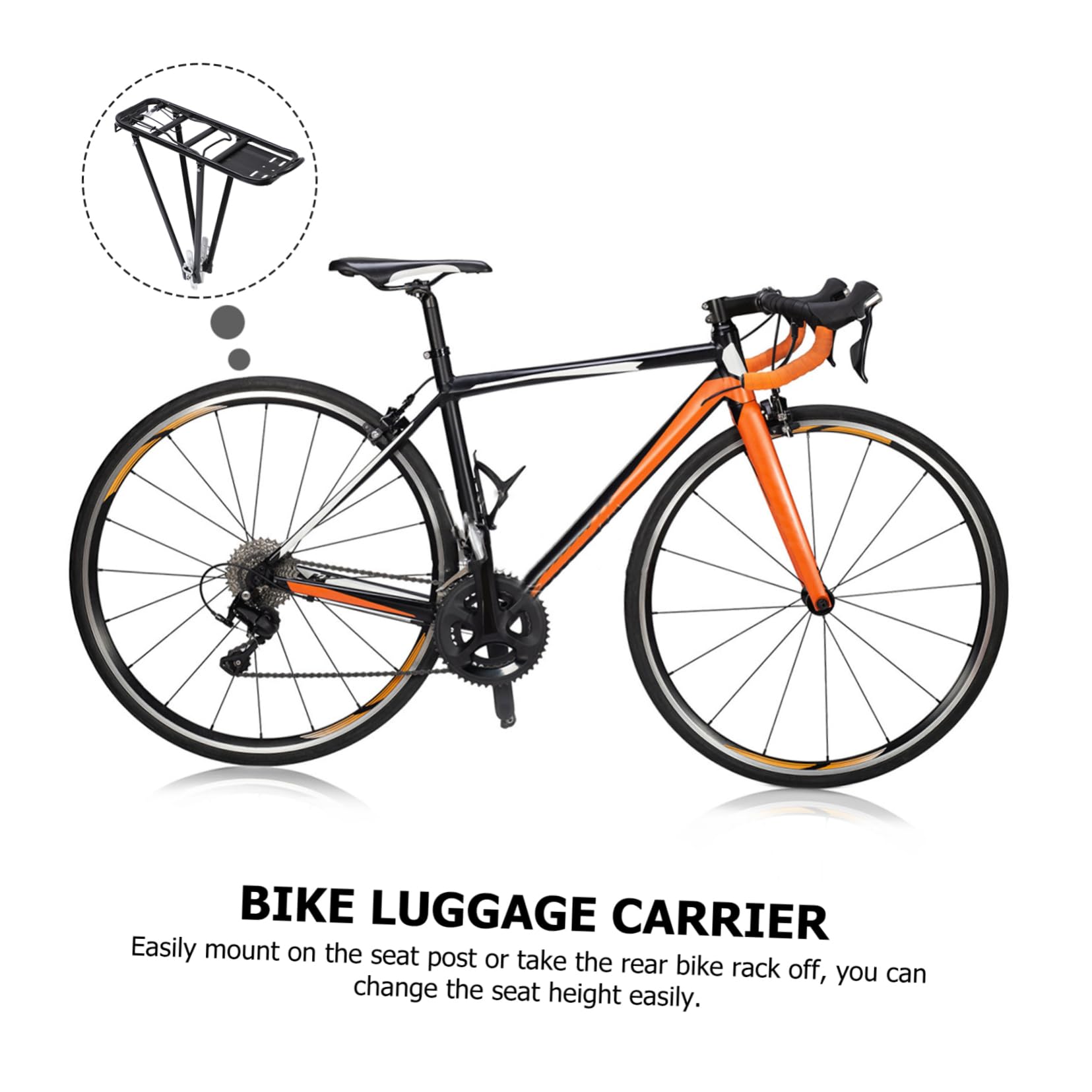 WOONEKY Aluminiowy Bagażnik Rowerowy z Tylnym Mocowaniem Stojak Ładunek Trwały Uchwyt Bagaż Do Rowerów Górskich i Szosowych Akcesorium Do Transportu Ładunków