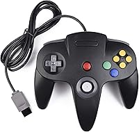 Vista 2 de Paquete de 2 controladores clásicos N64 (negro) con 2 cables de extensión de controlador N64 de 6 pies