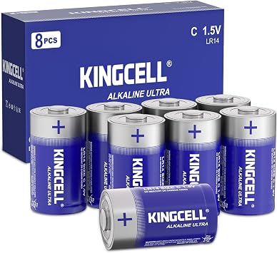 KINGCELL C Cell Alkaline Hight Performance Batteries 8 Pack, 1.5 Volt, Ultra Long-Lasting, Leakproof Design, 7-Year Shelf Life