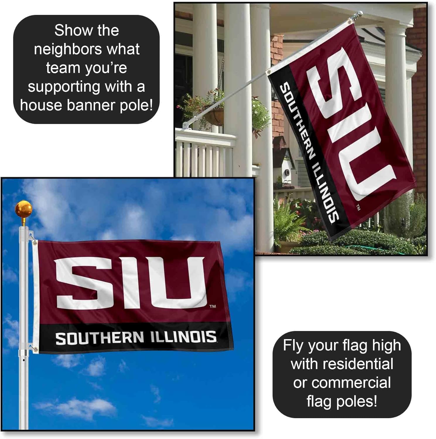 Southern Illinois Salukies SIU Logo Flag