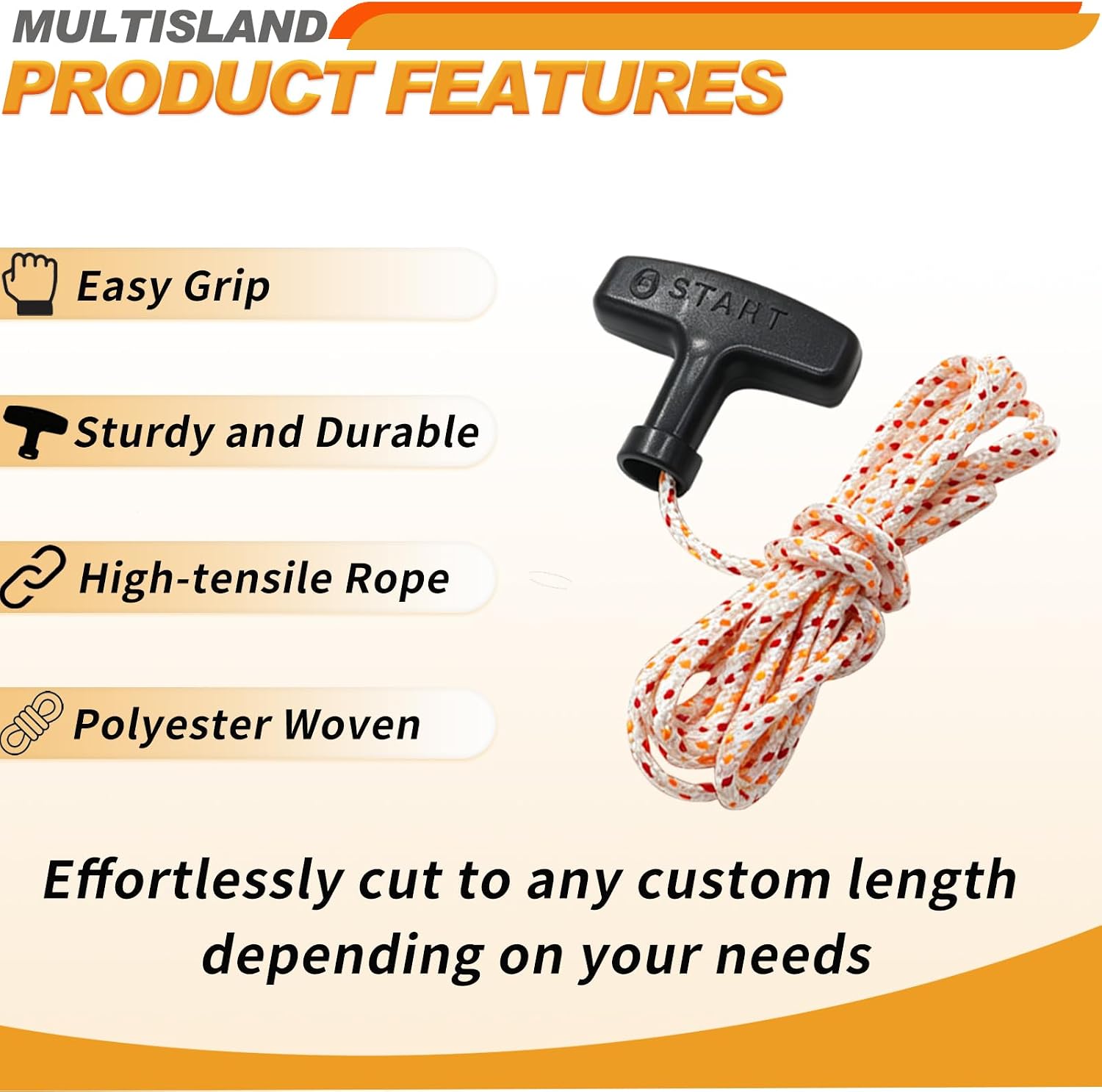 5 Pcs Pull Cord Handles and a 7.5ft (4.5mm) Rope image 3