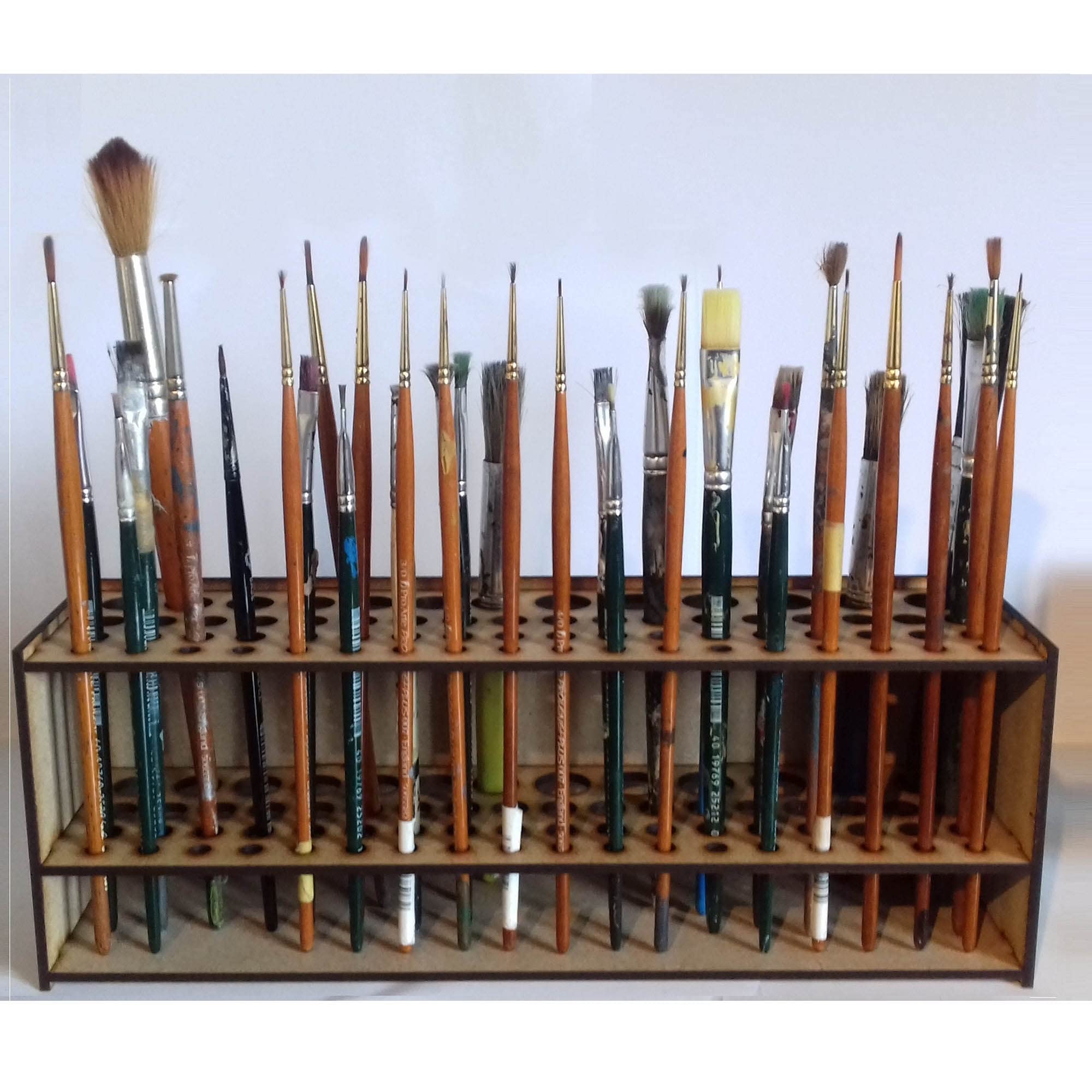 Uchwyt na pędzle, 67 otworów Art Brush Organizer Uchwyt na pędzle do malowania, Organizer do przechowywania, Uchwyt na biurko na biurko, Stojak na farby i pędzle dla malarzy, nauczycieli, studentów,