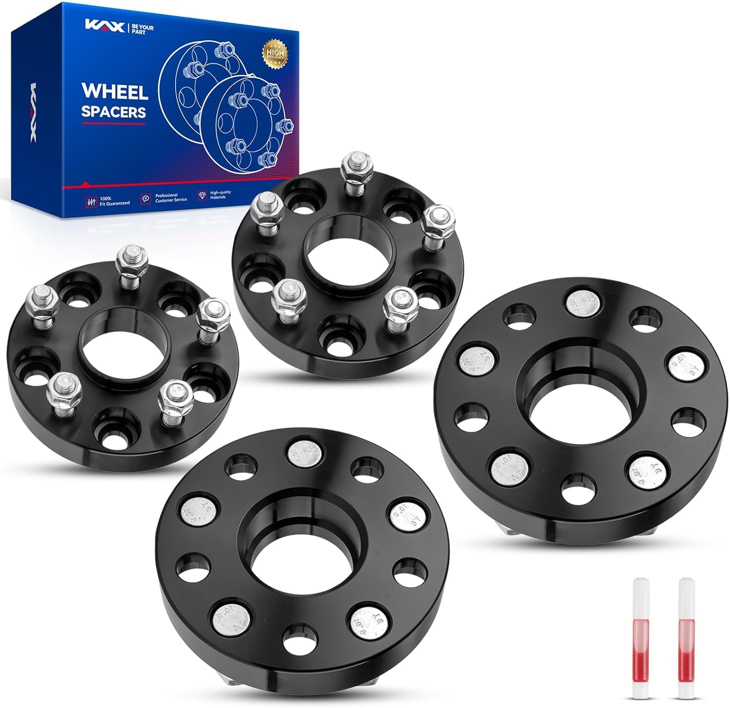 KAX 5x4.5 Wheel Spacers,1 inch 5 Lug Hub Centric Wheel Spacers fit for Camry, RAV4, Highlander, Sienna, RX350, ES350, Venza, Avalon, ES330, Prius V with M12x1.5 Studs 60.1mm Hub Bore,4Pcs