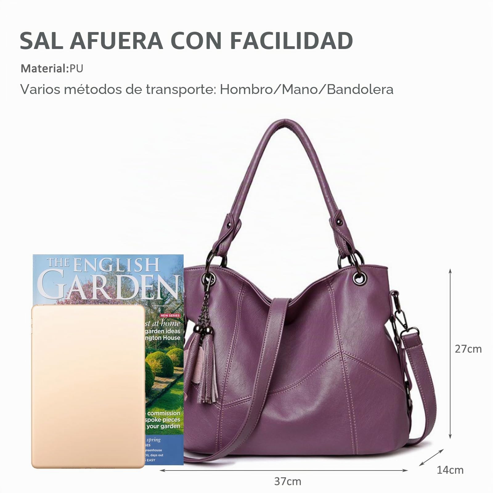 NICOLE & DORIS Bolsos Mujer Grandes Bolsos Totes Elegante Bolso Hombro Hobo Bolso de Mano Bandolera PU Cuero Suave Bolso per Lavoro, Shopping e Viaggi