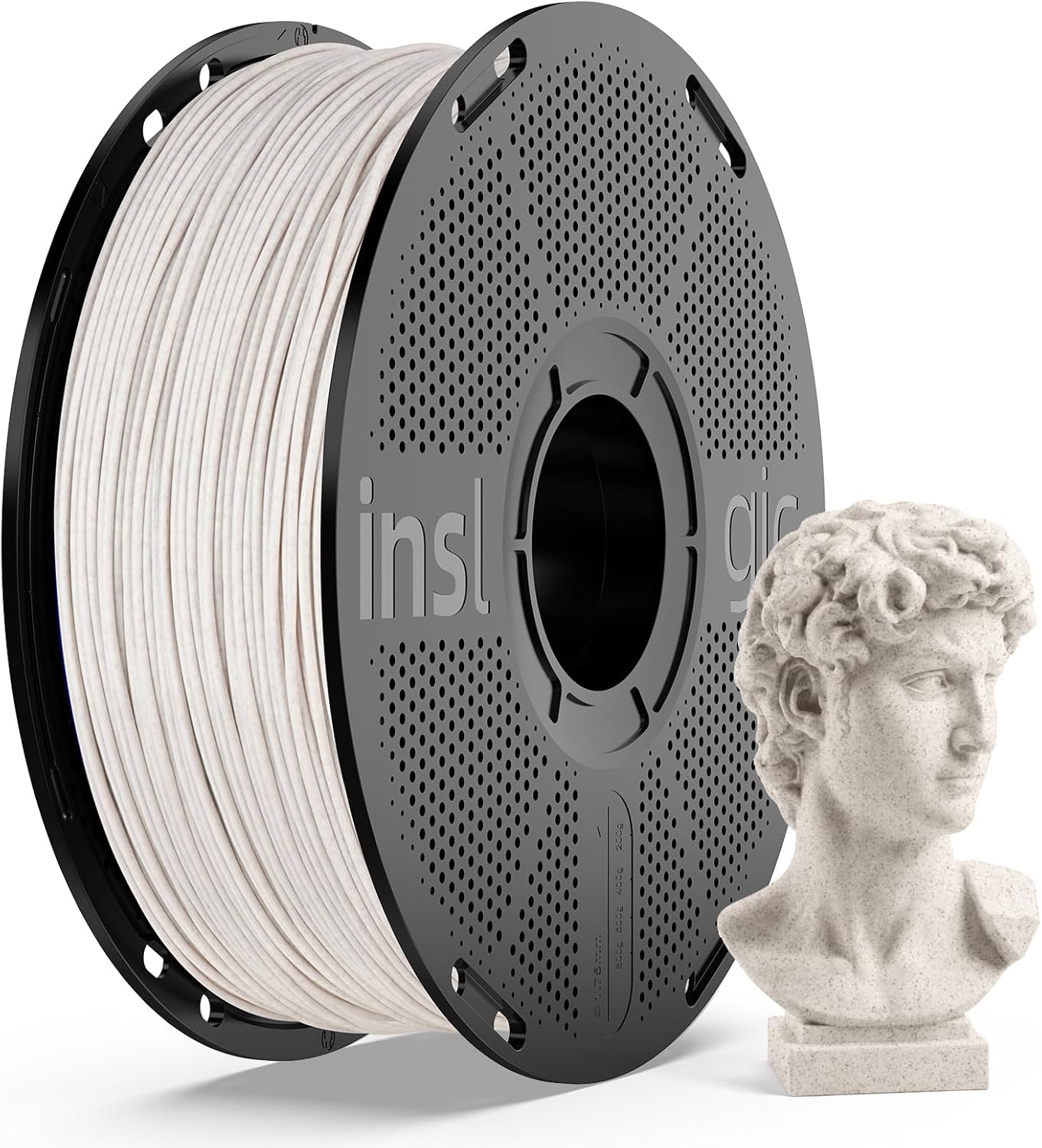 Inslogic Marble PLA Filament 1.75mm, Rock PLA 3D Printer Filament 1kg Spool (2.2lbs), High-Speed Printing up to 600mm/s, Dimensional Accuracy +/- 0.02 mm, Fit Most 3D Printers (Chestnut Brown)