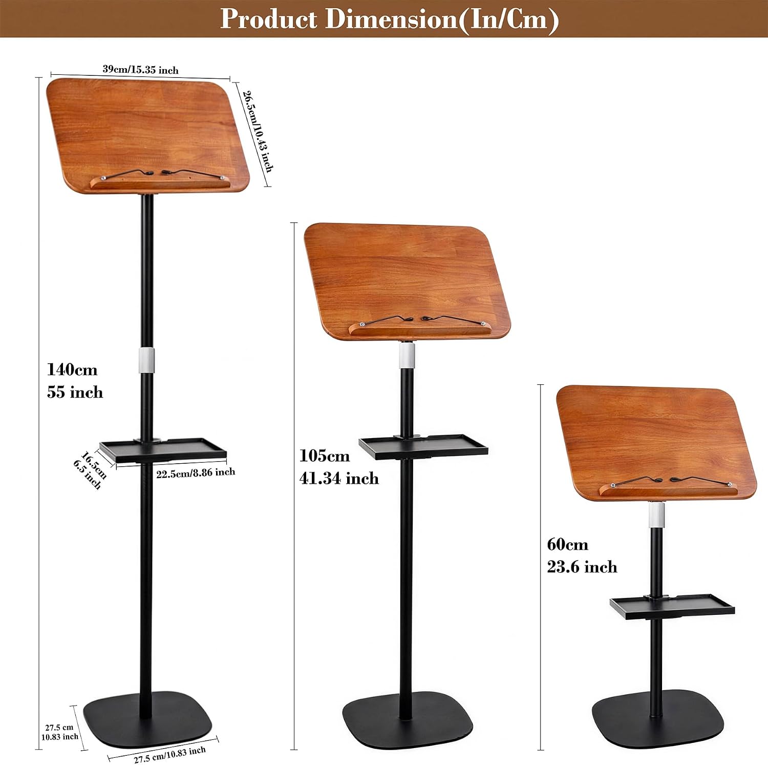 Music Stand for Sheet Music, Heavy Duty Stable Base, Black thumbnail