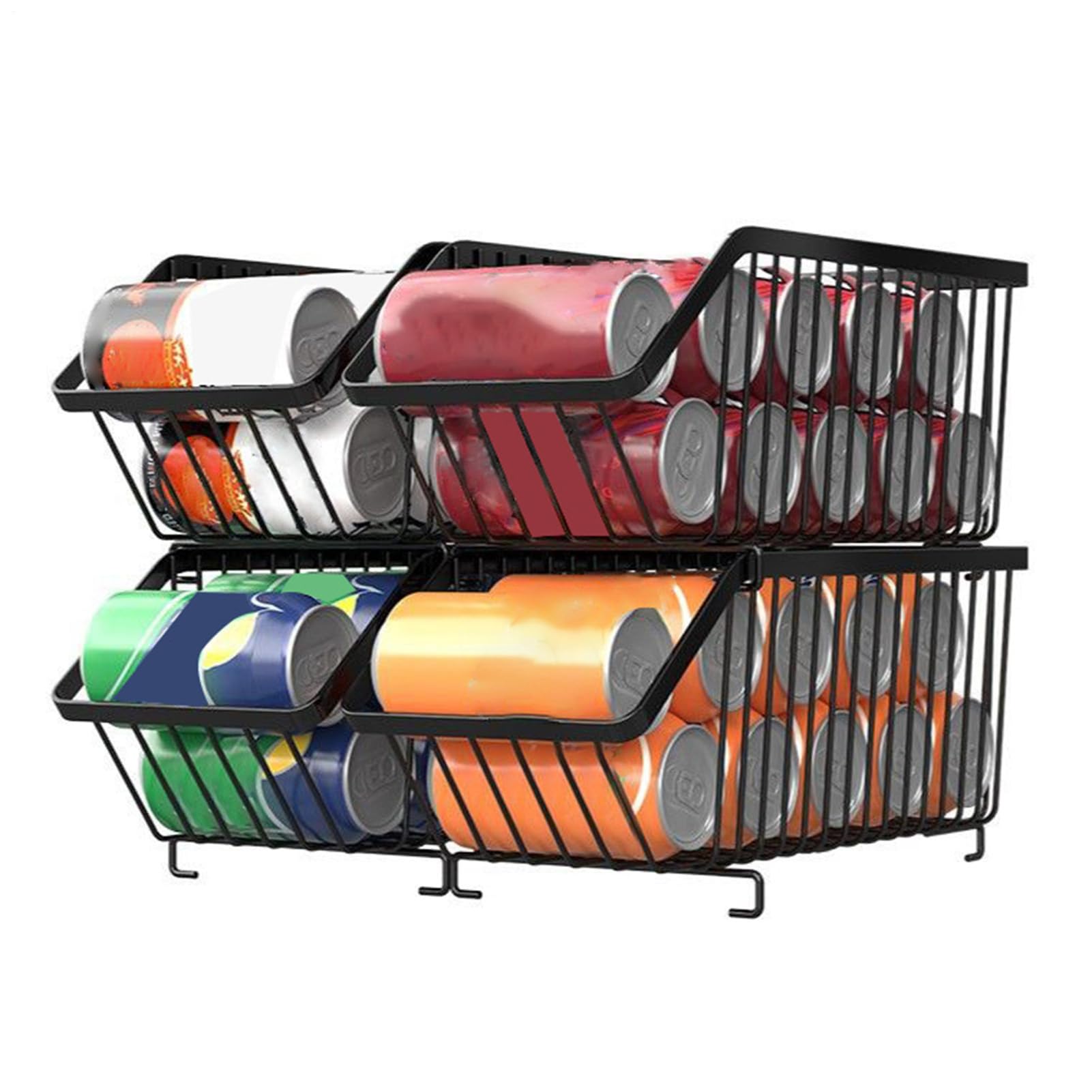 Soporte para latas: dispensador de almacenamiento de latas, cocina, organizador apilable, soporte de alimentos enlatados, estante de almacenamiento que ahorra espacio para nevera, cocina, artículos